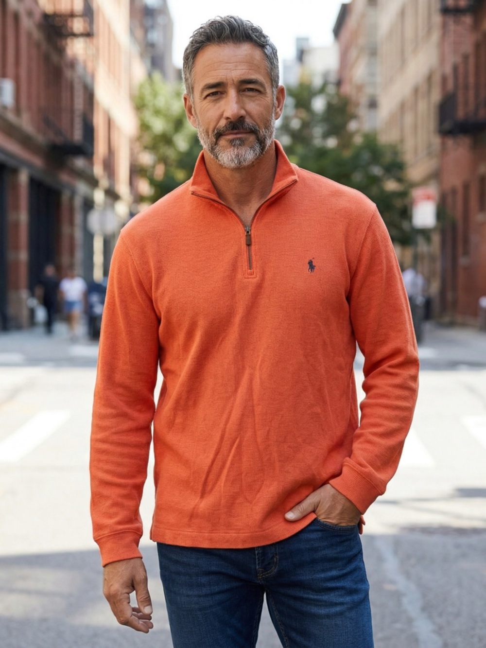 Ralph Lauren Polo Orange Zip Sweatshirt